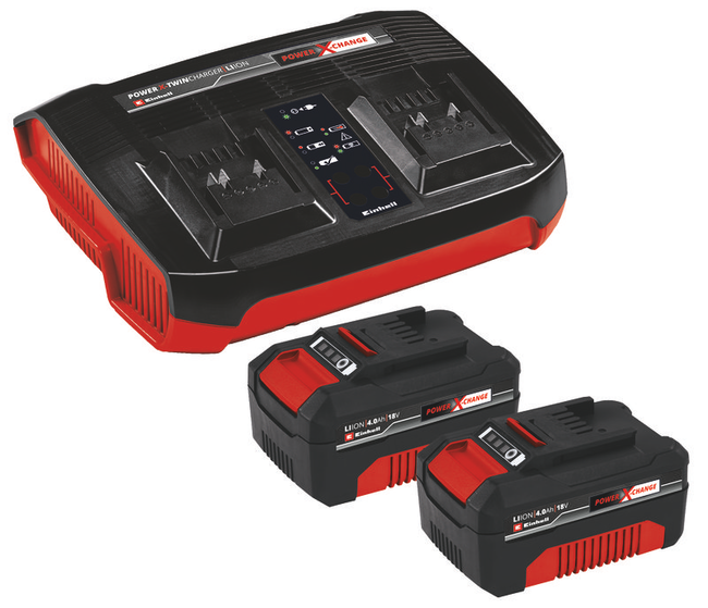 Зарядное устройство + аккумулятор 2x4.0 Ah, Einhel 18V, PXC, Li-Ion