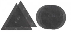 Комплект шлифлистов 225/287 мм, круг/треугольник, P80, P120, 5 шт, Einhell