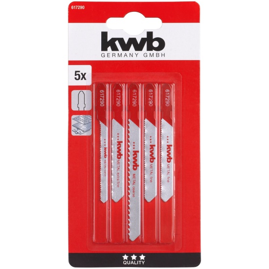 Набор пилок для лобзика по металлу, 5 штук, KWB